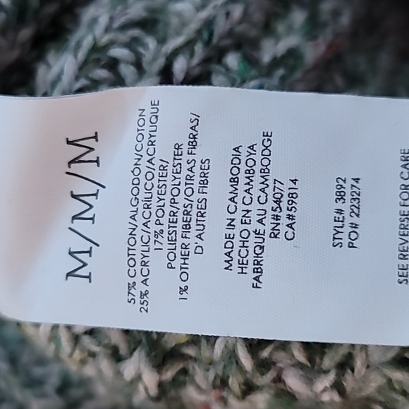 Cabi Travel Cardigan Sz M Heathered Green Chunky Preppy - Picture 11 of 12